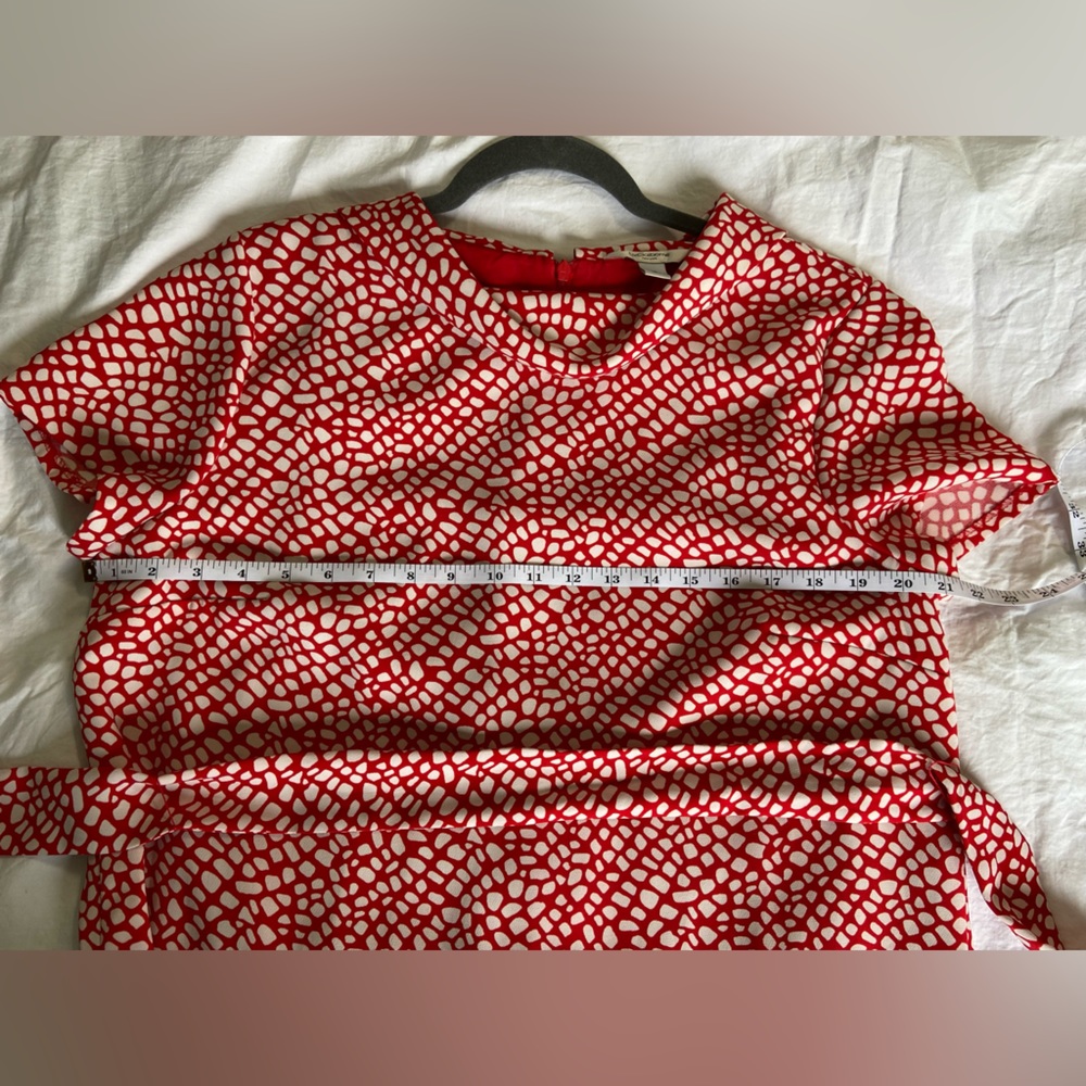 Liz Claiborne size 14 red and off white dress - Picture 6 of 8